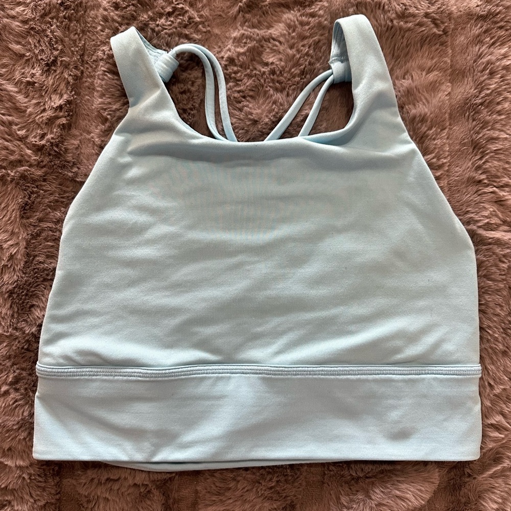 lululemon athletica Blue Sports Bra with Racerback Design and Scoop Neckline